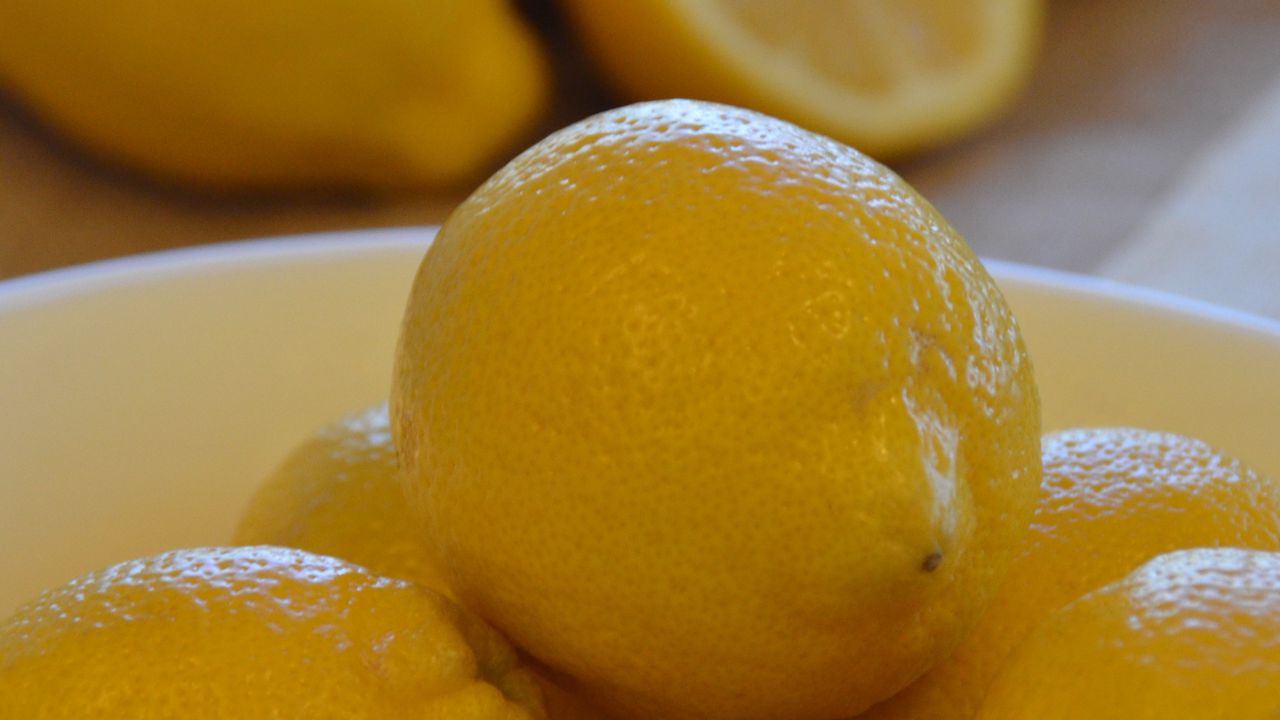 Wallpaper lemons, fruit, citrus, bowl, yellow