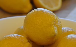 Preview wallpaper lemons, fruit, citrus, bowl, yellow