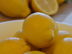 Preview wallpaper lemons, fruit, citrus, bowl, yellow