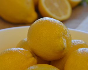 Preview wallpaper lemons, fruit, citrus, bowl, yellow