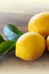 Preview wallpaper lemons, leaves, yellow, citron