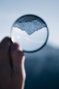 Preview wallpaper lens, mountain, peak, reflection