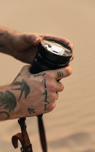Preview wallpaper lens, technique, hands, tattoo