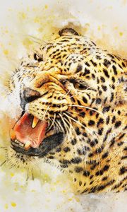 Preview wallpaper leopard, art, predator