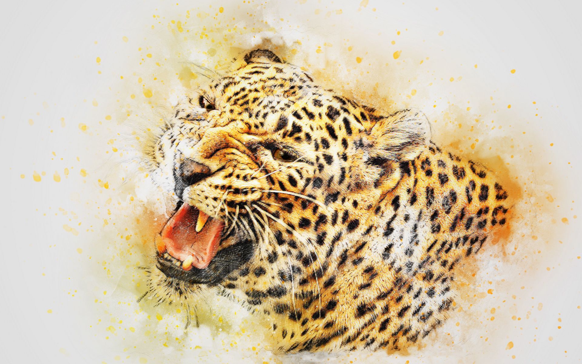 Download wallpaper 1920x1200 leopard, art, predator widescreen 16:10 hd ...