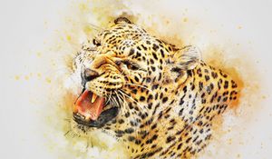 Preview wallpaper leopard, art, predator
