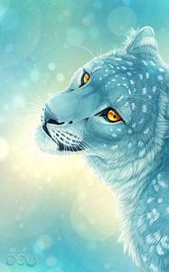 Preview wallpaper leopard, art, snow leopard