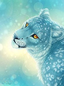 Preview wallpaper leopard, art, snow leopard