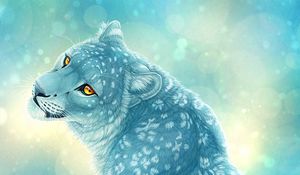 Preview wallpaper leopard, art, snow leopard