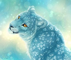 Preview wallpaper leopard, art, snow leopard