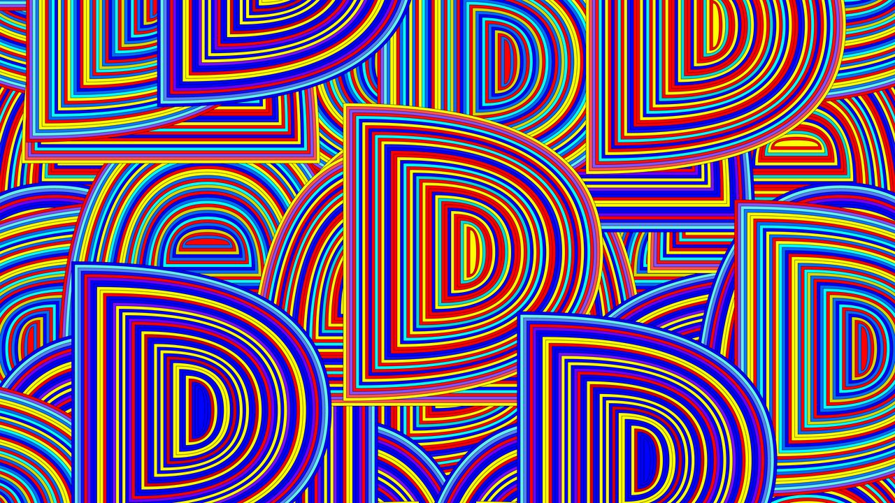 Wallpaper letter, lines, pattern, abstraction, colorful
