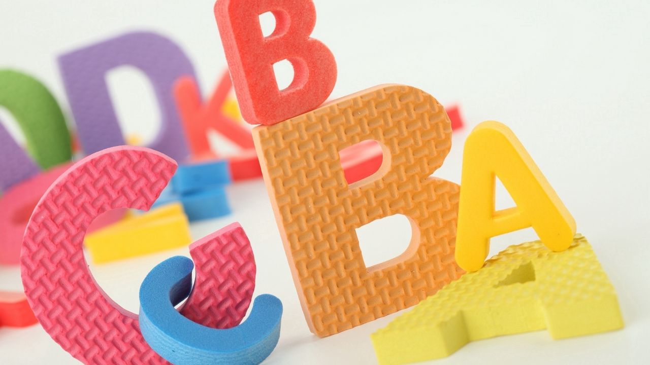 Wallpaper letter, variety, toys, cognition, children, colorful