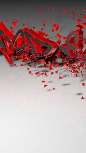 Preview wallpaper letters, 3d, crumbling, red
