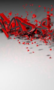 Preview wallpaper letters, 3d, crumbling, red