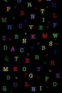 Preview wallpaper letters, alphabet, colorful, pattern