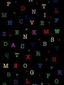 Preview wallpaper letters, alphabet, colorful, pattern