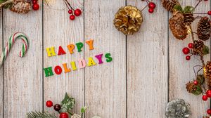 Preview wallpaper letters, multicolored, decoration, holidays, new year, christmas