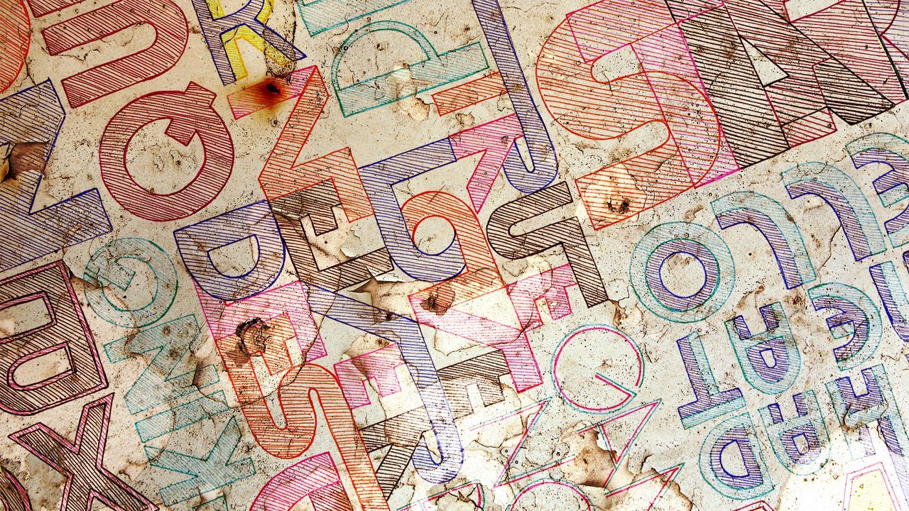 Wallpaper letters, surface, colored, line, texture