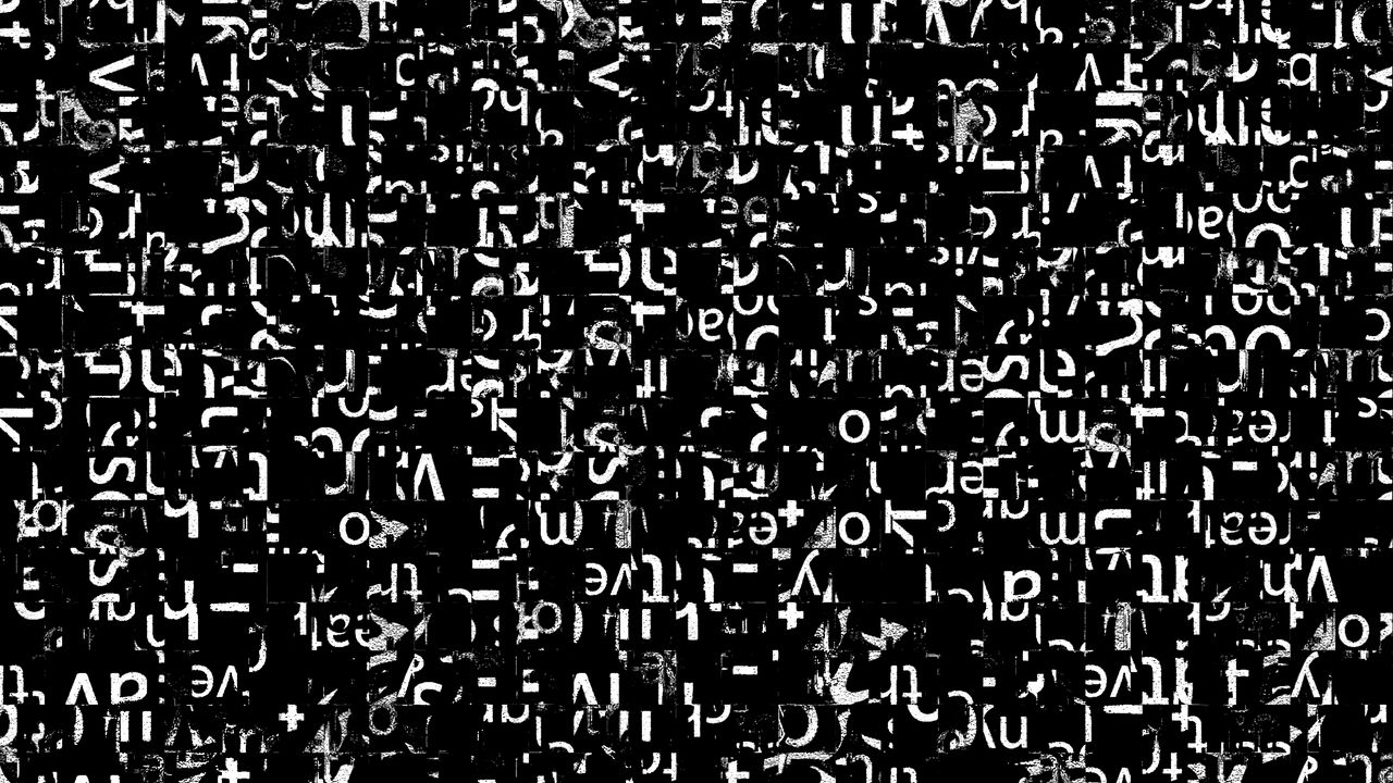 Wallpaper letters, texture, bw, typography