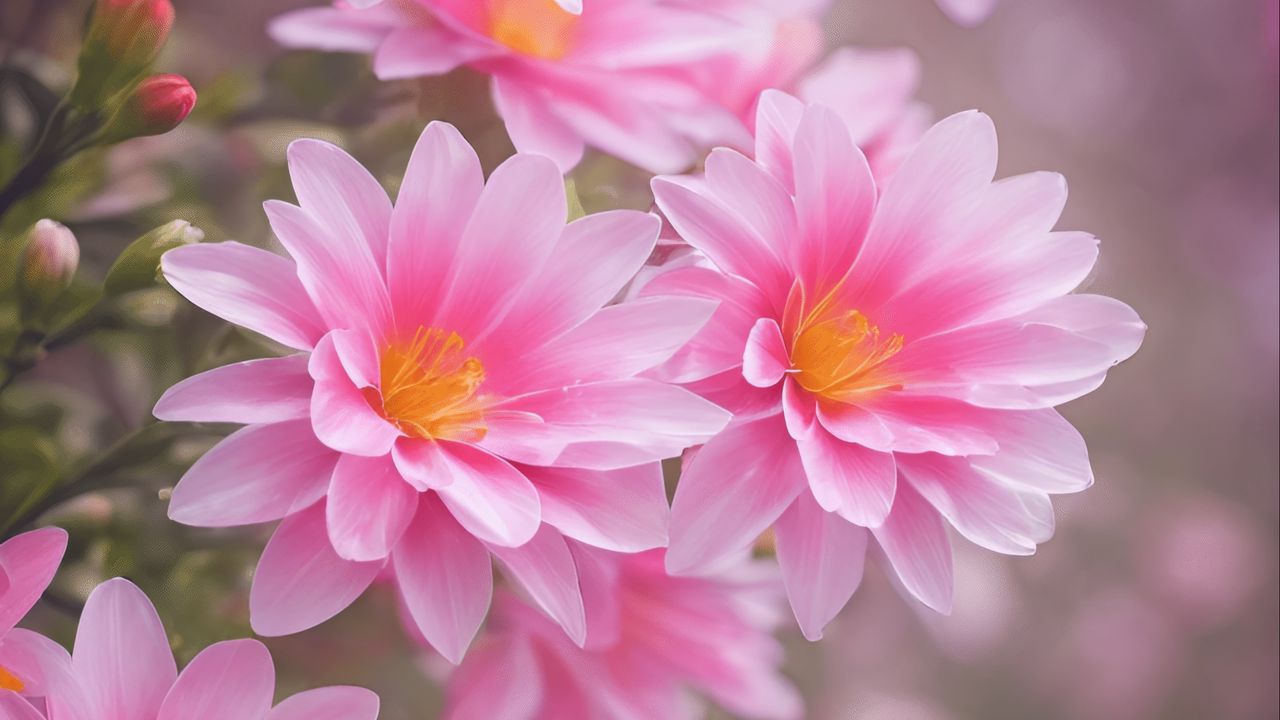 Wallpaper lewisia, flowers, petals, pink