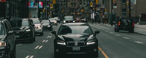 Preview wallpaper lexus, car, cars, road markings, city