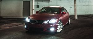 Preview wallpaper lexus, car, red, front view, parking