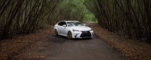 Preview wallpaper lexus gs350, lexus, car, white, road