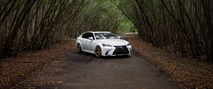 Preview wallpaper lexus gs350, lexus, car, white, road