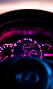 Preview wallpaper lexus is 200, lexus, speedometer, interior, glow