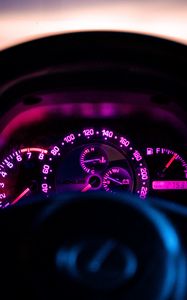 Preview wallpaper lexus is 200, lexus, speedometer, interior, glow