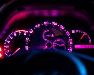 Preview wallpaper lexus is 200, lexus, speedometer, interior, glow