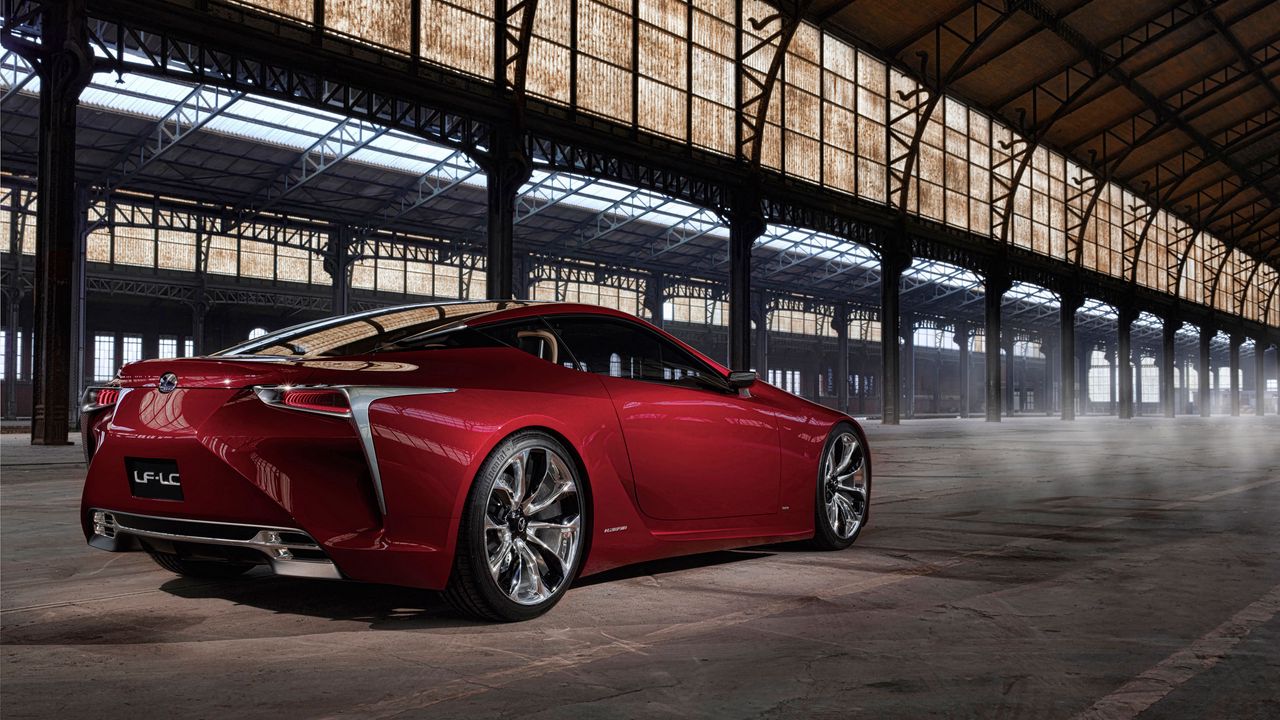 Wallpaper lexus, lf-lc, concept, rear view, red