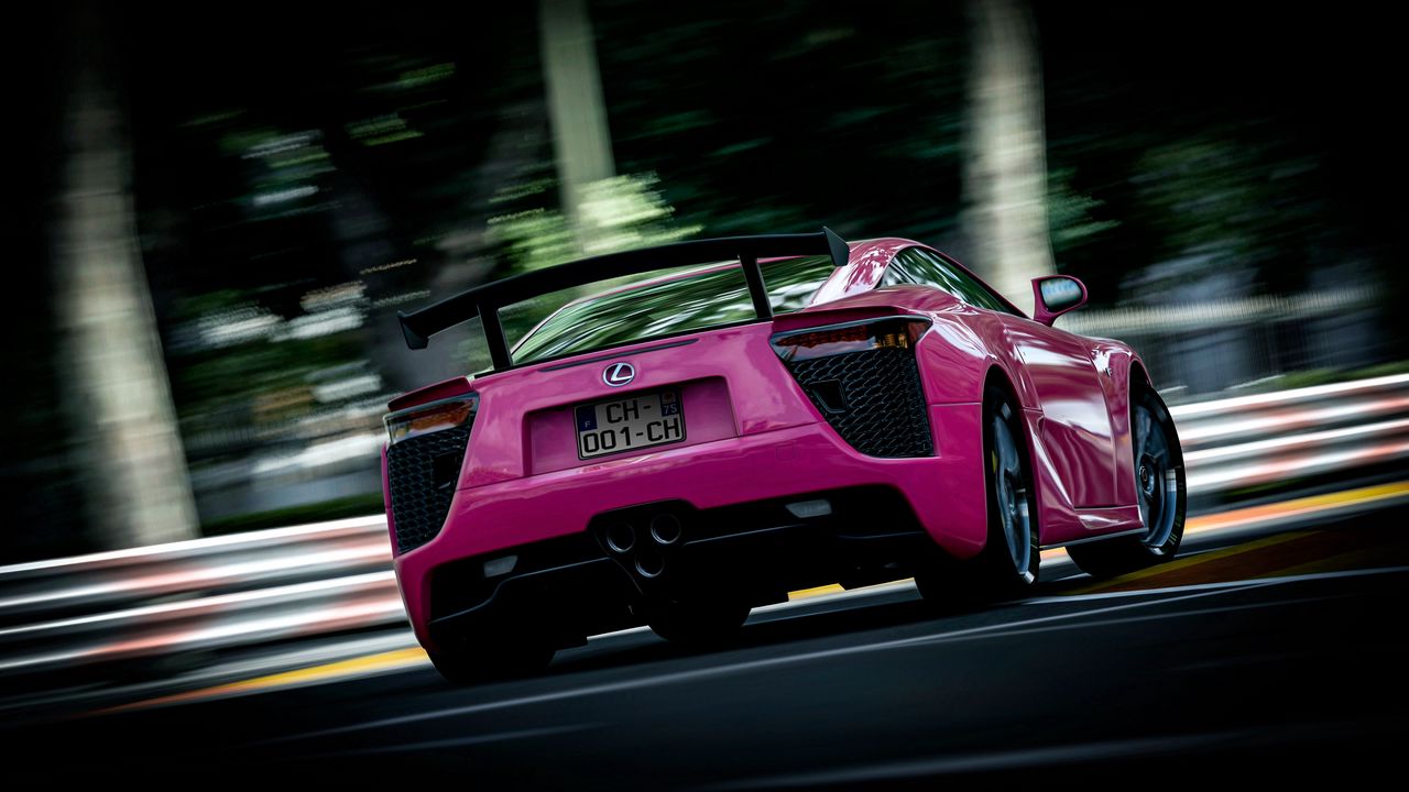 Wallpaper lexus, pink, blur, rear view, sport car