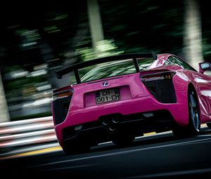 Preview wallpaper lexus, pink, blur, rear view, sport car