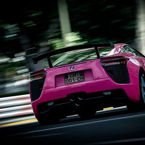 Preview wallpaper lexus, pink, blur, rear view, sport car