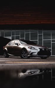 Preview wallpaper lexus rx, lexus, car, brown, metallic, side view