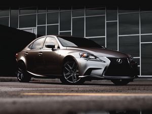 Preview wallpaper lexus rx, lexus, car, brown, metallic, side view