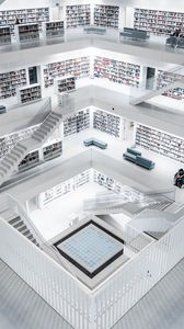 Preview wallpaper library, books, architecture, interior