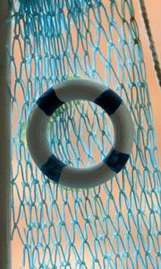 Preview wallpaper life buoy, grid, blue, white