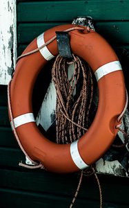 Preview wallpaper life buoy, rope, orange