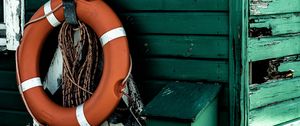 Preview wallpaper life buoy, rope, orange