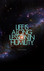 Preview wallpaper life, inscription, quote, phrase, humility, galaxy, space
