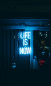 Preview wallpaper life, motivation, text, neon