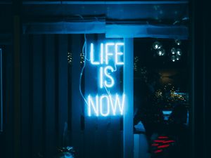 Preview wallpaper life, motivation, text, neon