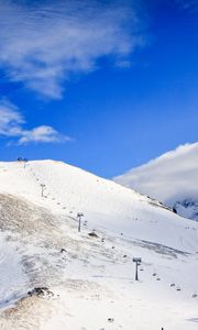 Preview wallpaper lift, mountains, caucasus, snow, dombai