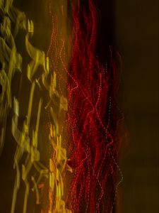 Preview wallpaper light, blur, freezelight, long exposure, abstraction, red, yellow