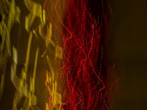 Preview wallpaper light, blur, freezelight, long exposure, abstraction, red, yellow