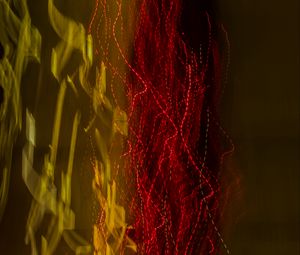 Preview wallpaper light, blur, freezelight, long exposure, abstraction, red, yellow