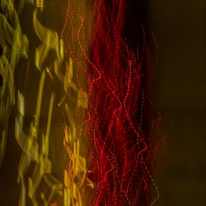 Preview wallpaper light, blur, freezelight, long exposure, abstraction, red, yellow