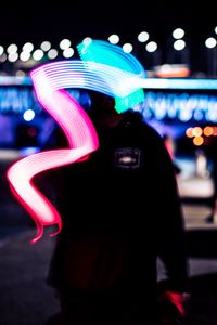 Preview wallpaper light, blur, long exposure, silhouette, dark